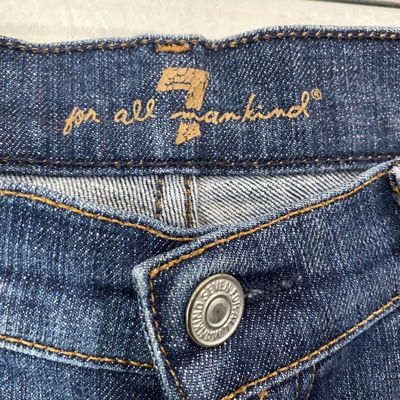 7 For All Mankind Jeans Size 30 Flare Wide Leg Dark Wash Denim - Picture 8 of 11